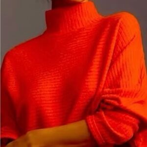 Pilco Cozy Ribbed Turtleneck Batwing Pullover